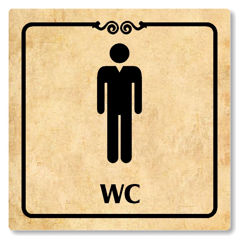 WC muži, 80x80mm, pergamen, Texas